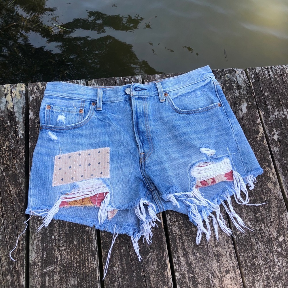 Vintage Levi with kantha patches
